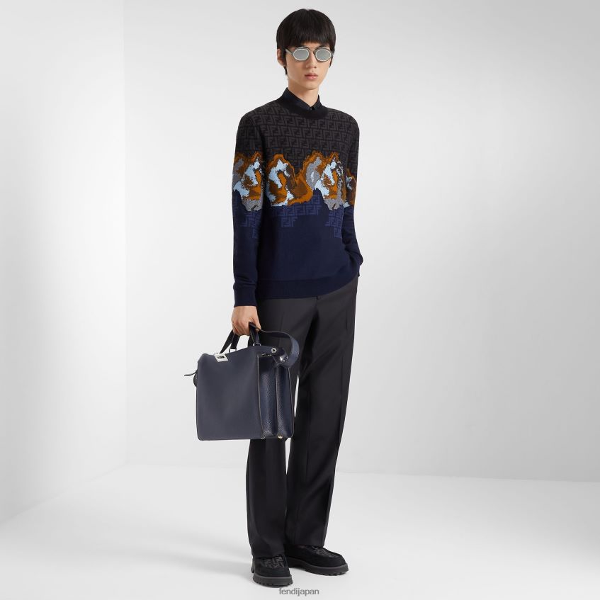 jp Fendi 男性 ヌバックローファー 黒 20L42T2287 靴