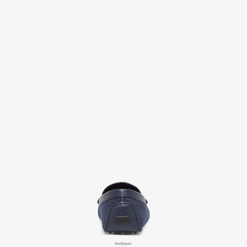 jp Fendi 男性 デニムローファー 青 20L42T2288 靴