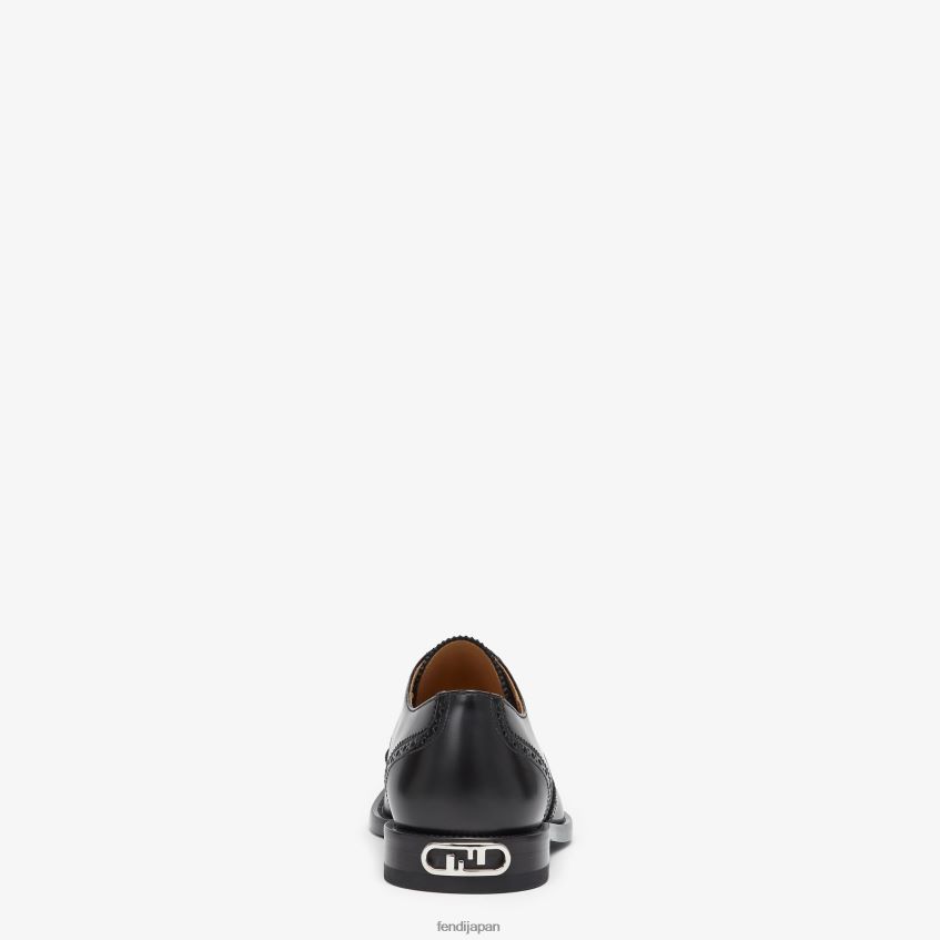 jp Fendi 男性 レザーレースアップ 黒 20L42T2300 靴