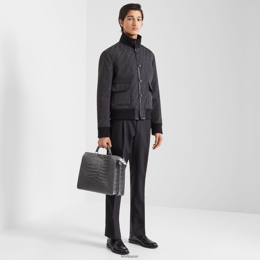 jp Fendi 男性 レザーレースアップ 黒 20L42T2300 靴