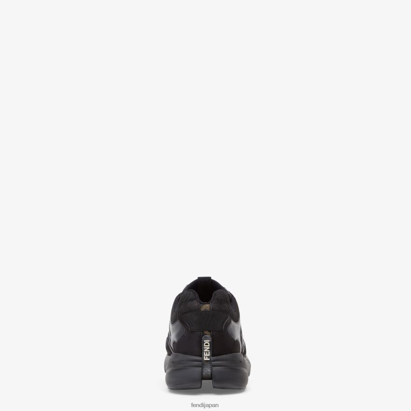 jp Fendi 男性 ヌバックレザー ロートップ 黒 20L42T2302 靴