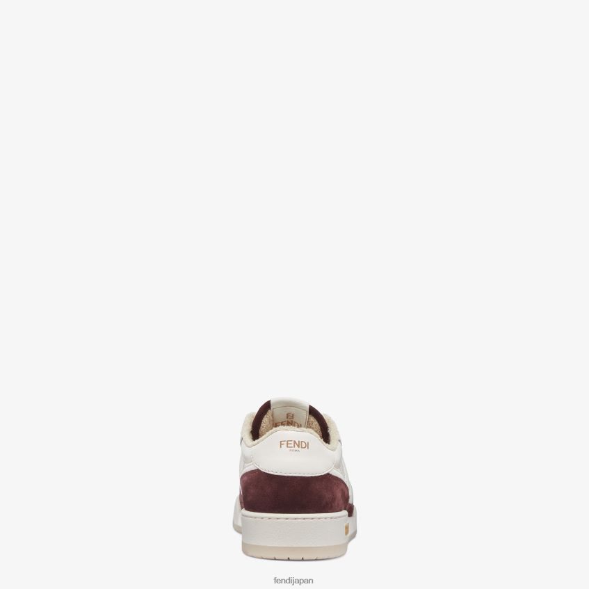 jp Fendi 男性 バーガンディスエードロートップ 赤 20L42T2305 靴