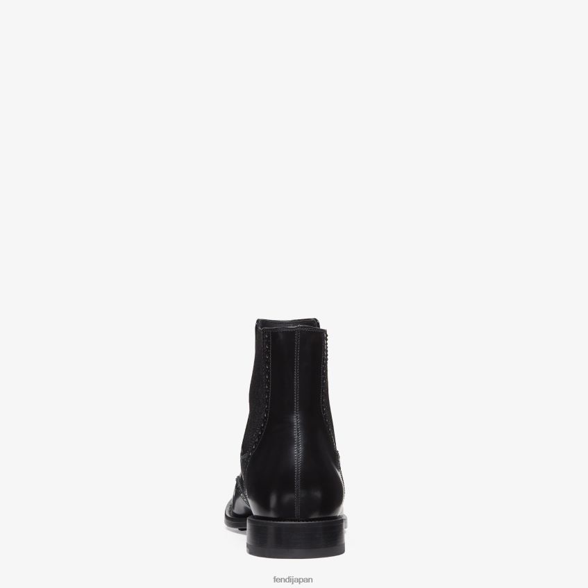 jp Fendi 男性 レザーチェルシーブーツ 黒 20L42T2311 靴