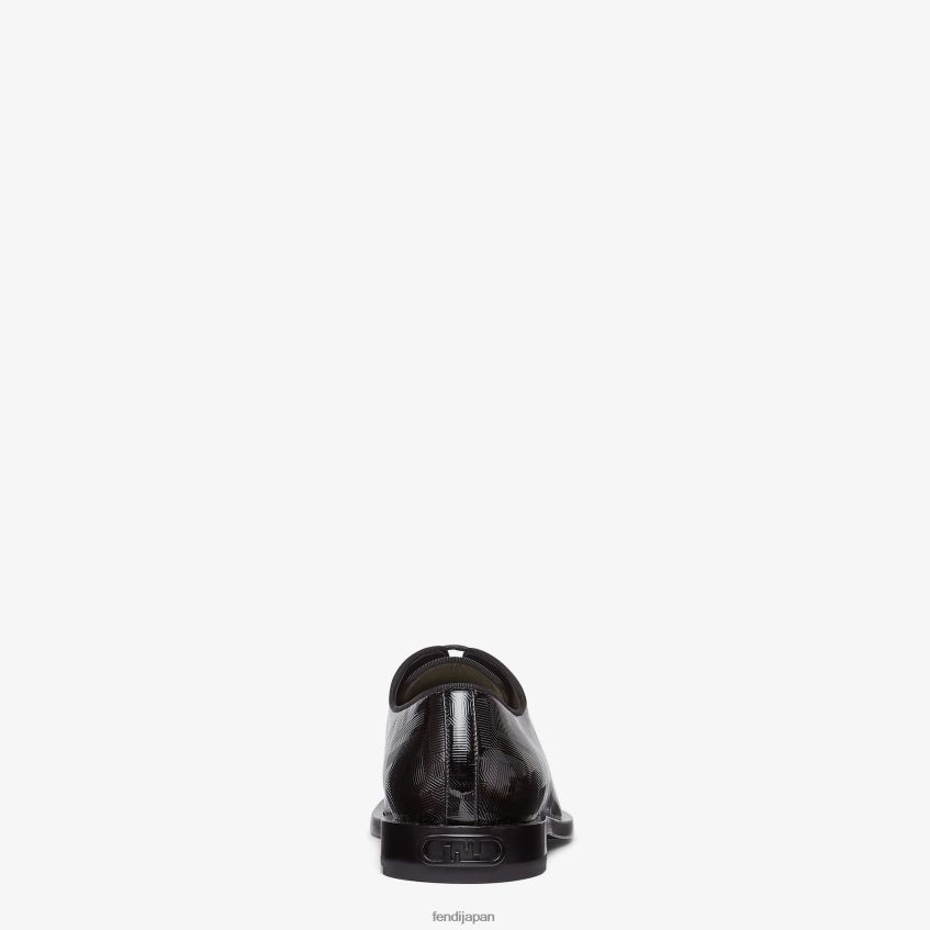 jp Fendi 男性 パテントレザー レースアップ 黒 20L42T2312 靴