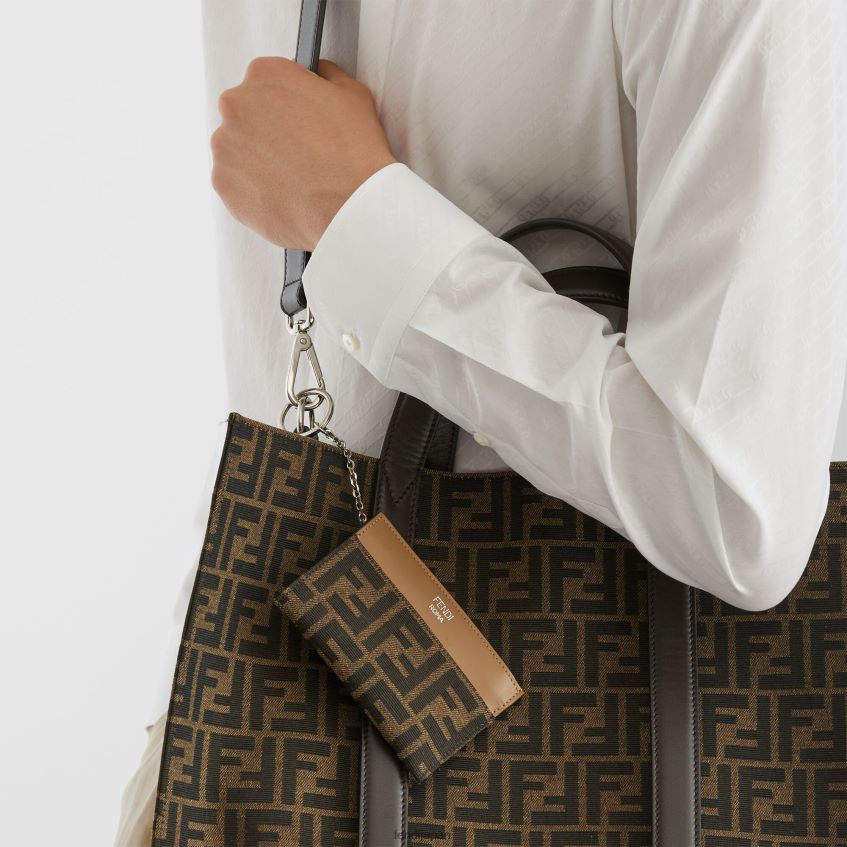 jp Fendi 男性 布製キーケース 茶色 20L42T2400 アクセサリー