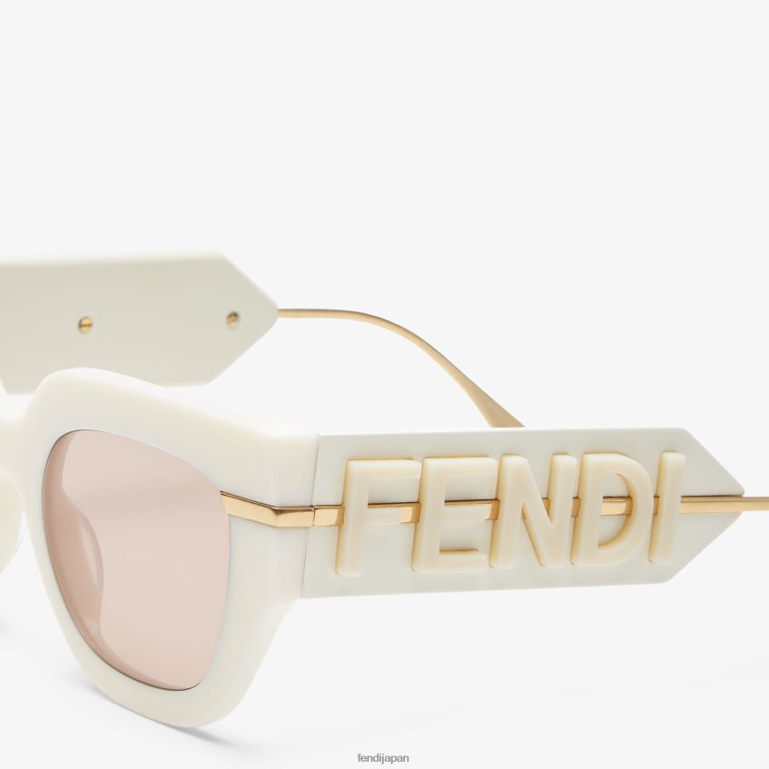 jp Fendi 女性 クリームアセテートサングラス ファッション 20L42T250 アクセサリー