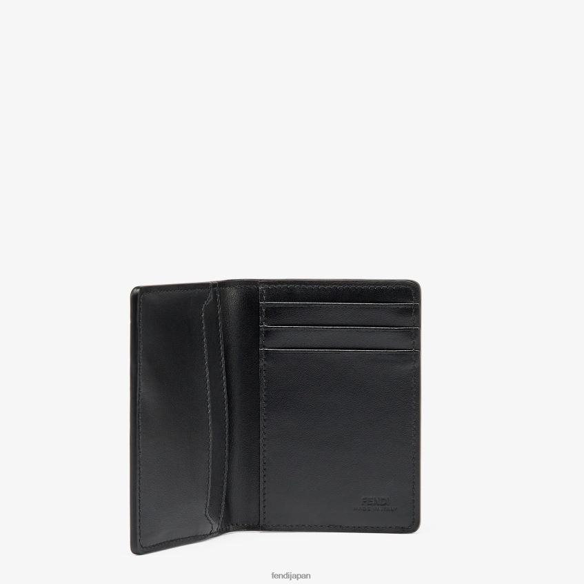 jp Fendi 男性 シャドウ ダイアゴナル レザー カード ホルダー 黒 20L42T2574 アクセサリー