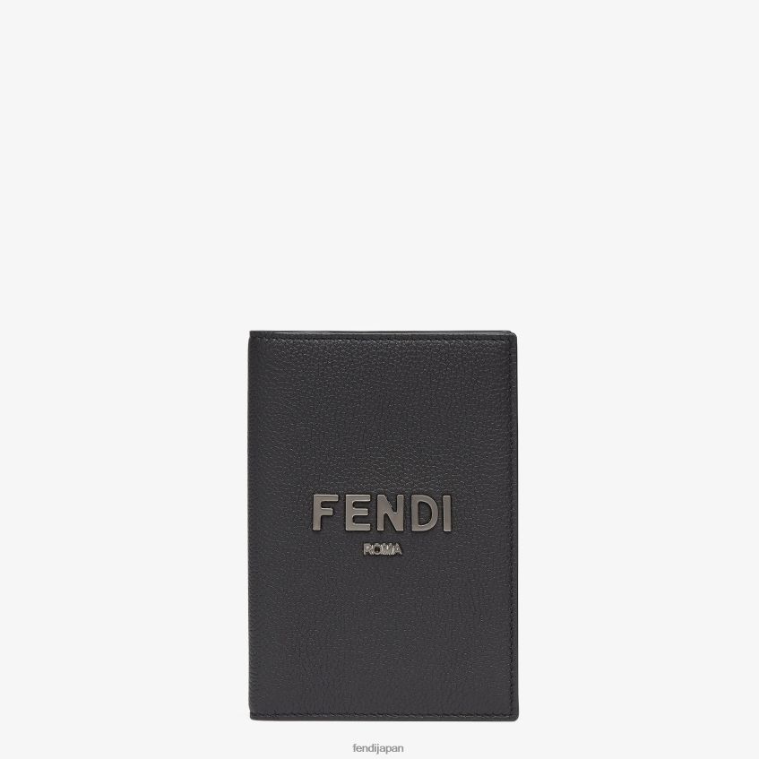 jp Fendi 男性 革製パスポートカバー 黒 20L42T2613 アクセサリー
