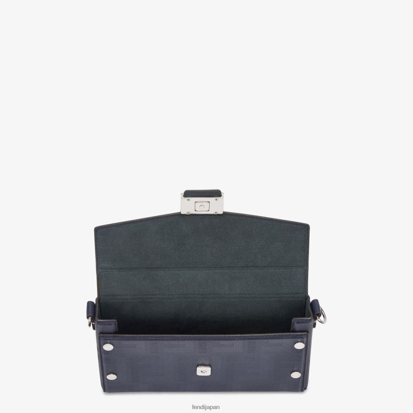 jp Fendi 男性 バゲットソフトトランクレザーバッグ 青 20L42T2618 アクセサリー