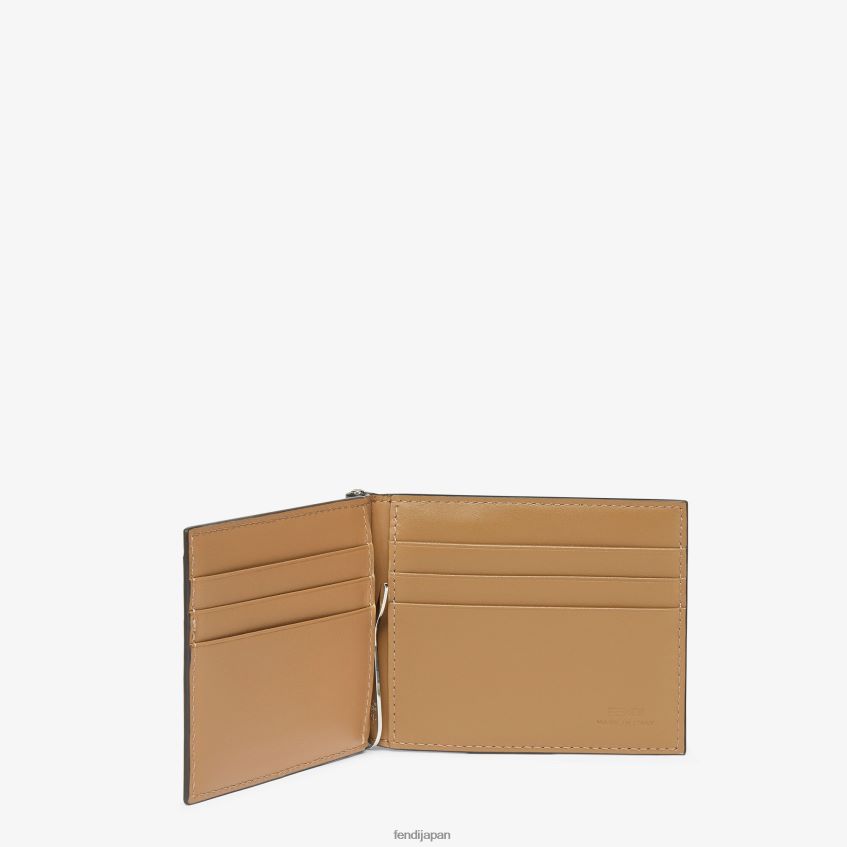 jp Fendi 男性 布製マネークリップ 茶色 20L42T2632 アクセサリー