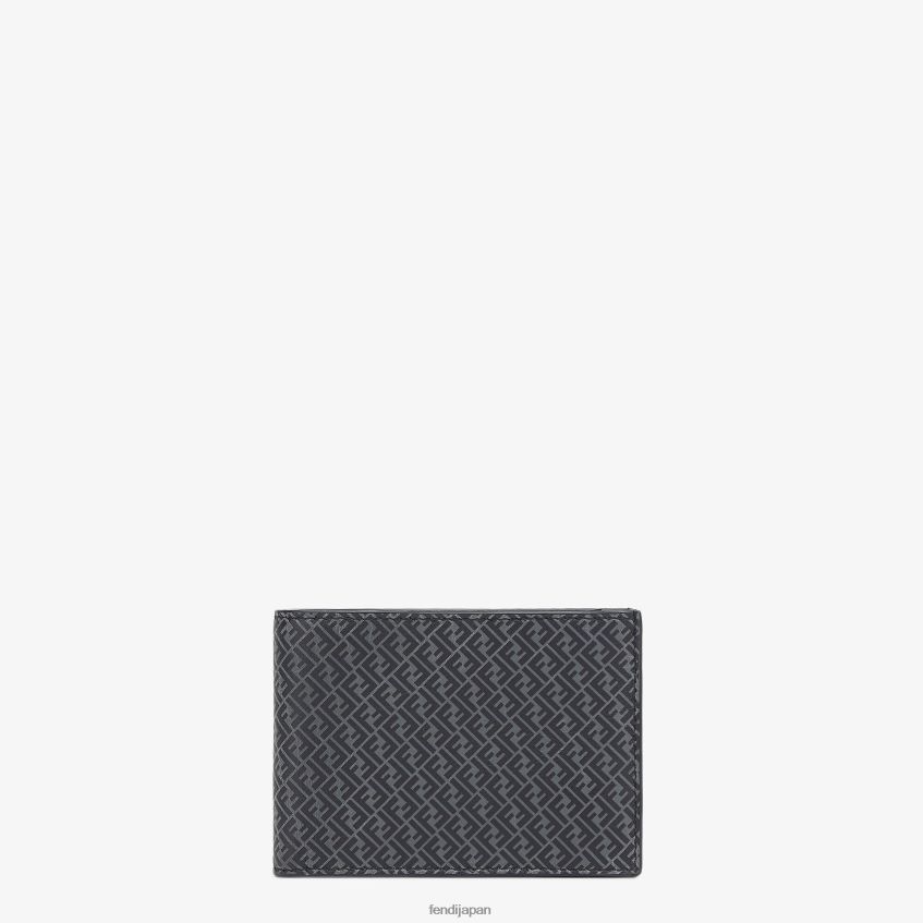 jp Fendi 男性 米ドルレザー二つ折り財布 黒 20L42T2657 アクセサリー