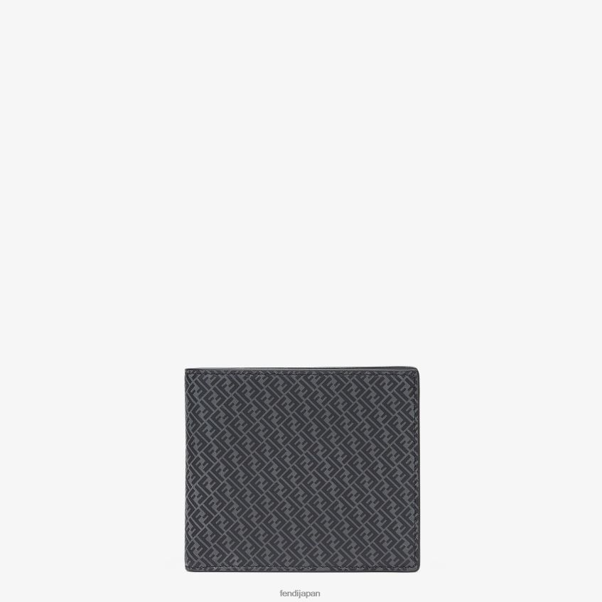 jp Fendi 男性 財布 レザー二つ折り財布 黒 20L42T2661 アクセサリー