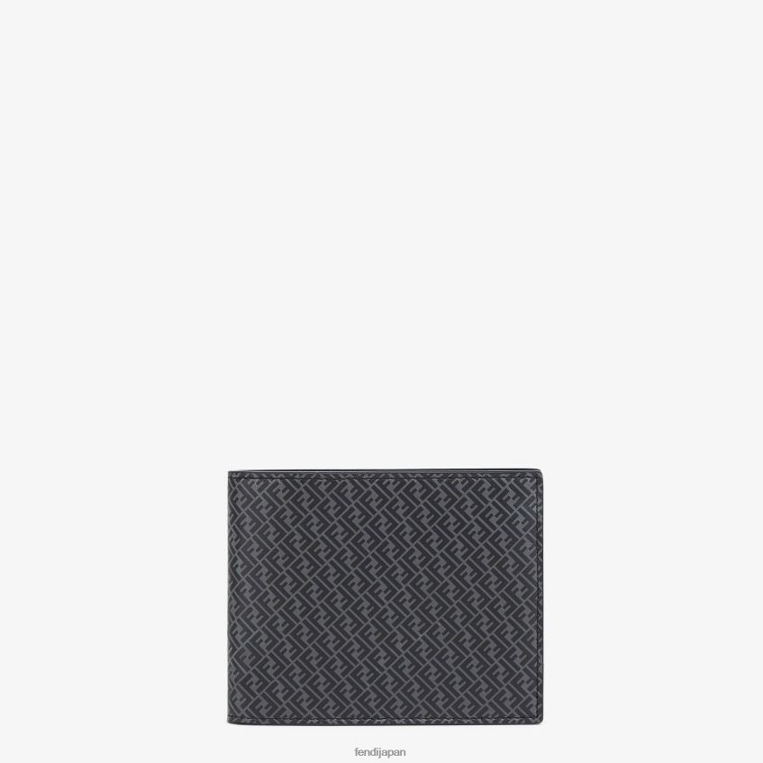 jp Fendi 男性 財布 レザー二つ折り財布 黒 20L42T2663 アクセサリー