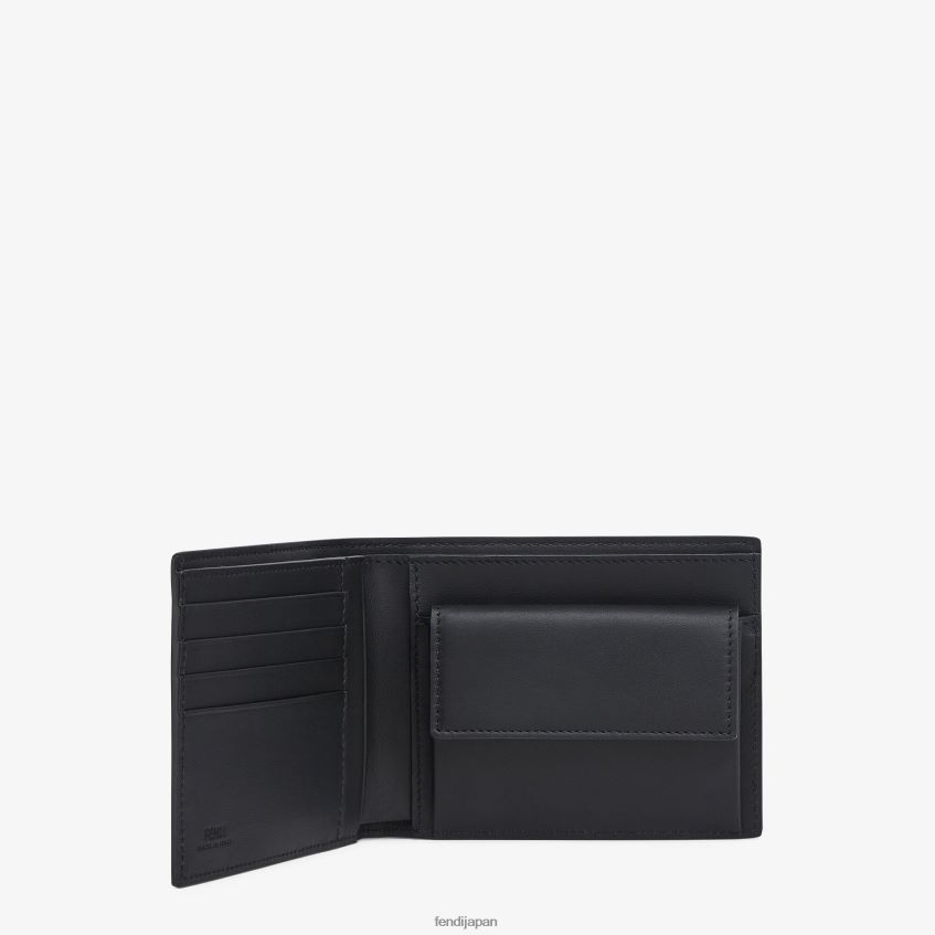 jp Fendi 男性 財布 レザー二つ折り財布 黒 20L42T2663 アクセサリー