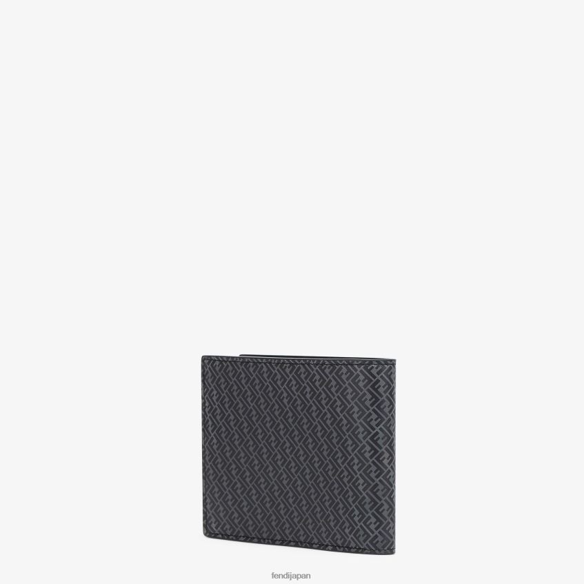 jp Fendi 男性 財布 レザー二つ折り財布 黒 20L42T2663 アクセサリー