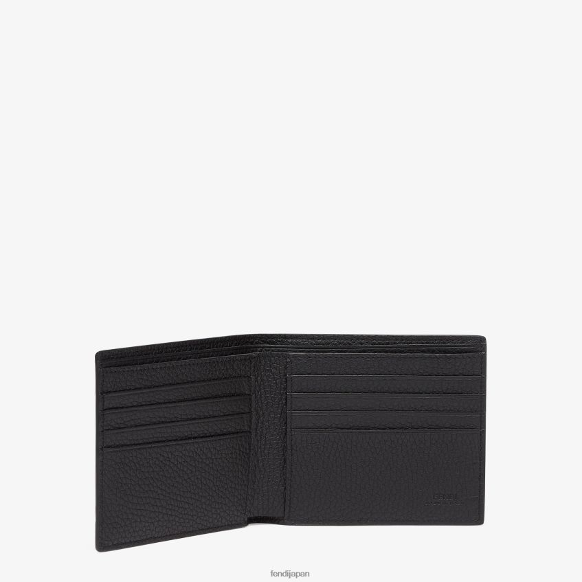 jp Fendi 男性 財布 レザー二つ折り財布 黒 20L42T2669 アクセサリー