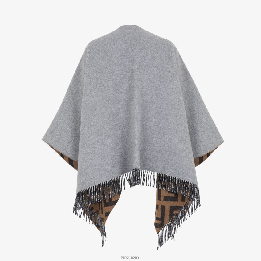 jp Fendi 女性 ウールとカシミアのポンチョ グレー 20L42T273 アクセサリー