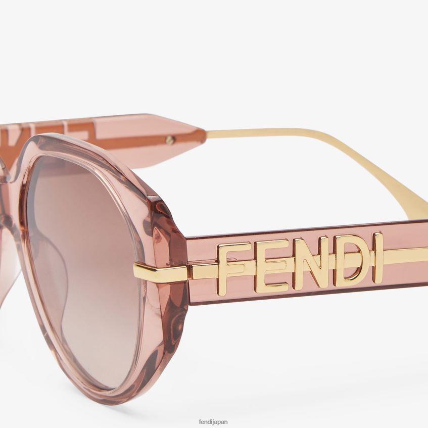jp Fendi 女性 透明なアセテートサングラス ピンク 20L42T276 アクセサリー