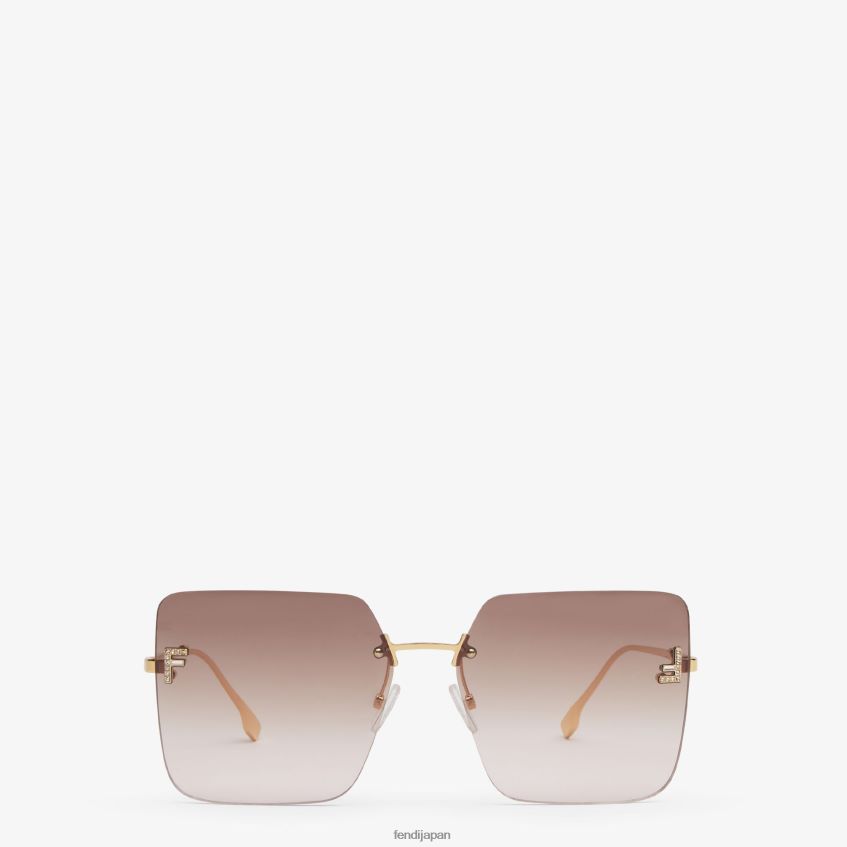 jp Fendi 女性 ツートンカラーのグラデーションレンズを備えたメタルサングラス 多色 20L42T282 アクセサリー