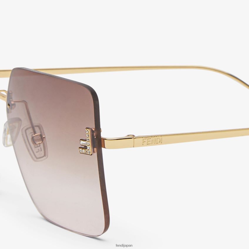 jp Fendi 女性 ツートンカラーのグラデーションレンズを備えたメタルサングラス 多色 20L42T282 アクセサリー