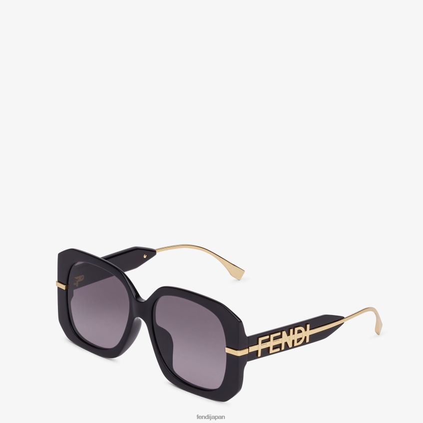 jp Fendi 女性 ローブリッジフィットアセテートサングラス 黒 20L42T322 アクセサリー