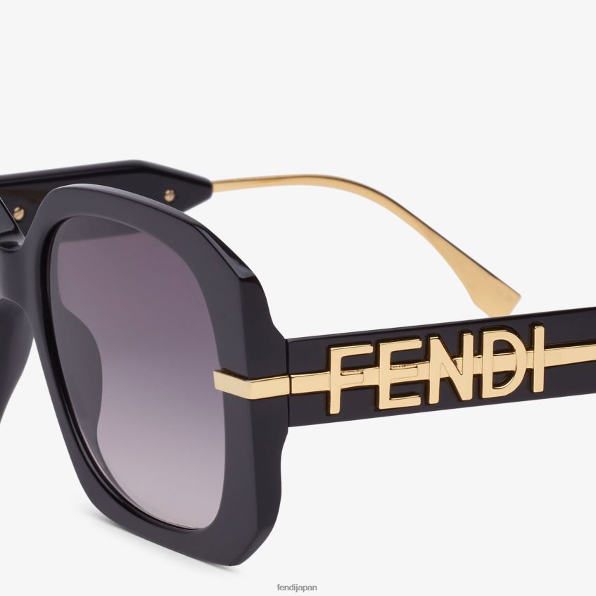 jp Fendi 女性 ローブリッジフィットアセテートサングラス 黒 20L42T322 アクセサリー