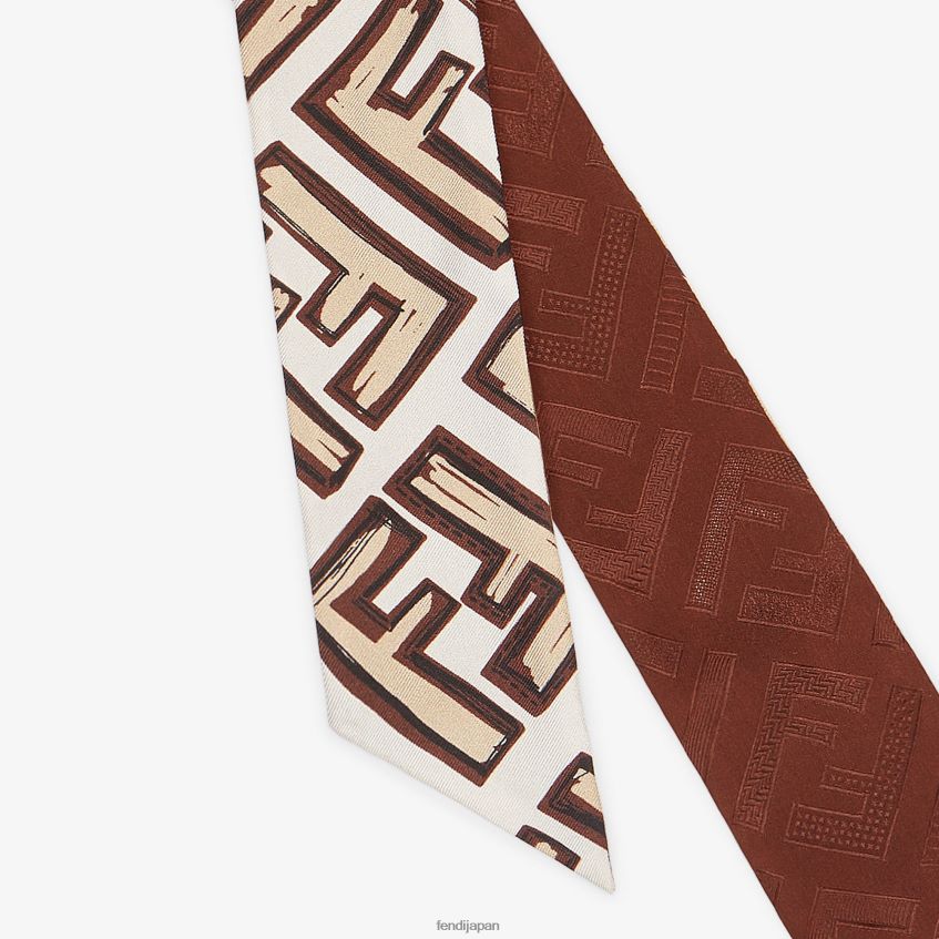 jp Fendi 女性 包み込むようなシルクバンドー 茶色 20L42T453 アクセサリー