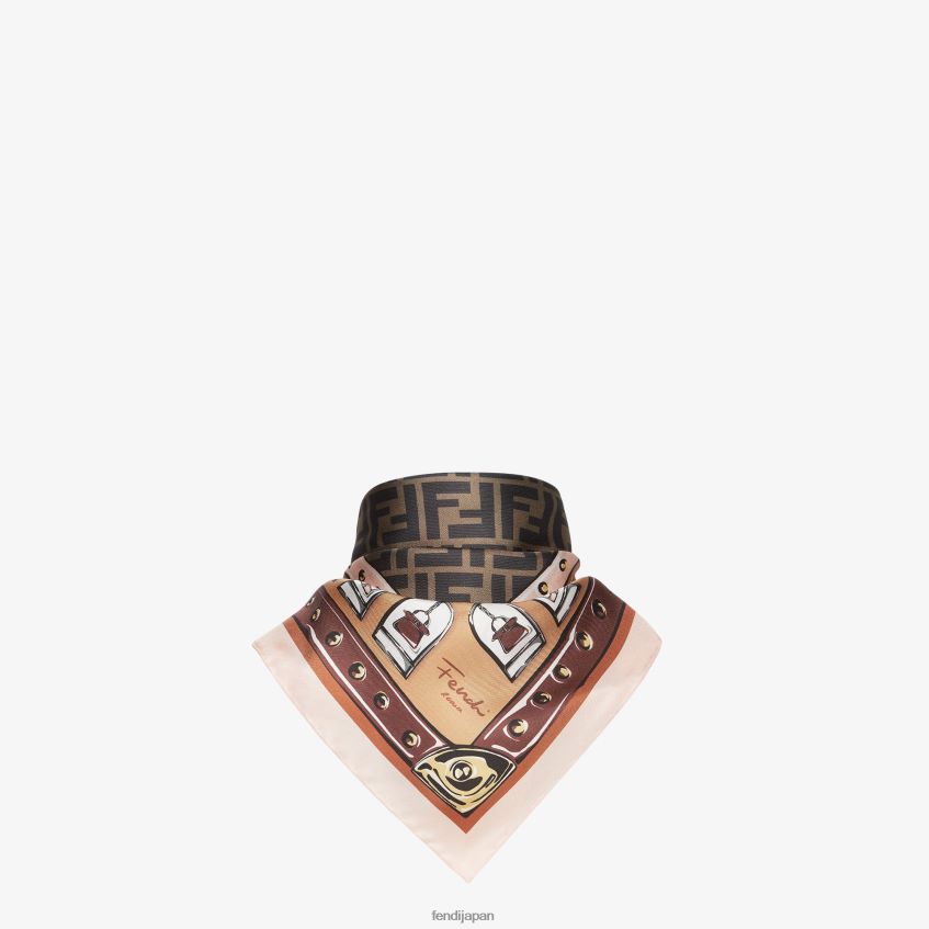 jp Fendi 女性 シルクスカーフ 茶色 20L42T4 アクセサリー