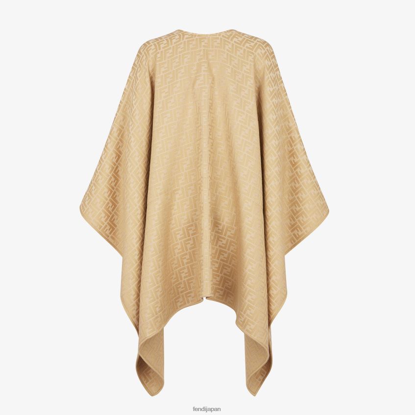 jp Fendi 女性 ウールとシルクのポンチョ 茶色 20L42T55 アクセサリー
