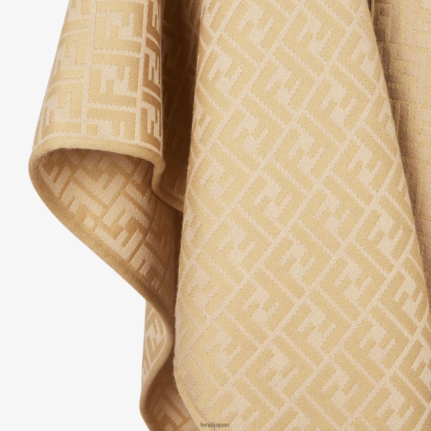 jp Fendi 女性 ウールとシルクのポンチョ 茶色 20L42T55 アクセサリー