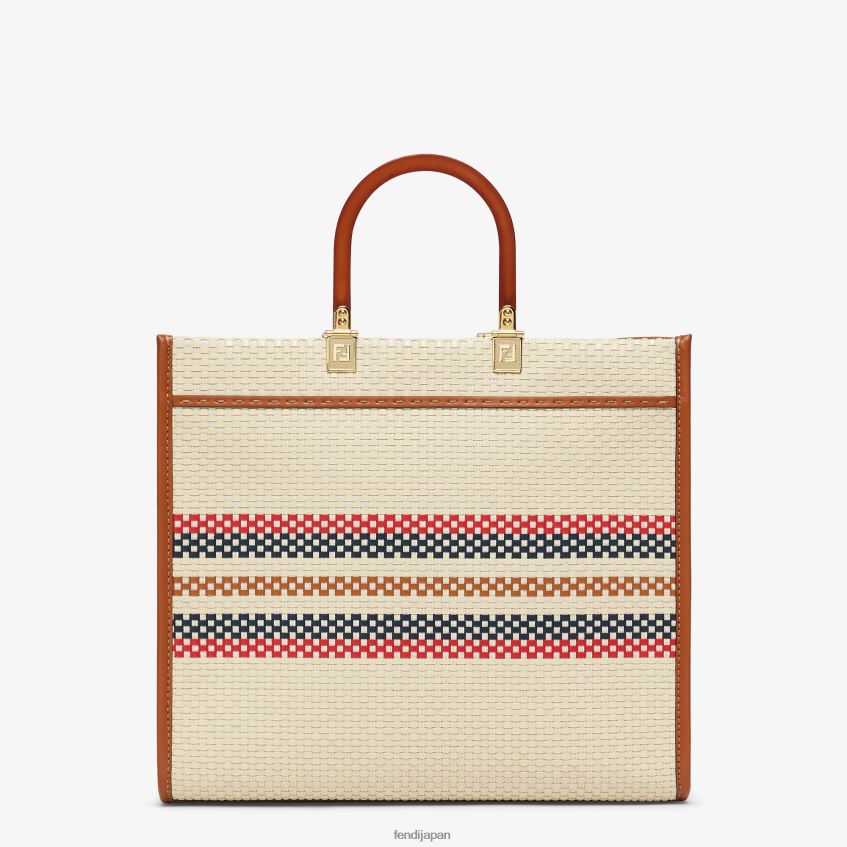 jp Fendi 女性 編み込み効果とマルチストライプファブリックのショッパーバッグ 多色 20L42T621 アクセサリー