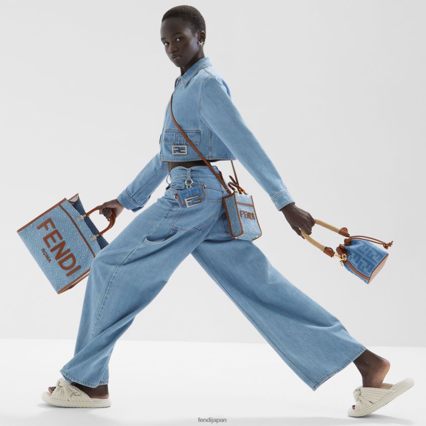 jp Fendi 女性 デニムショッパーバッグ ライトブルー 20L42T624 アクセサリー