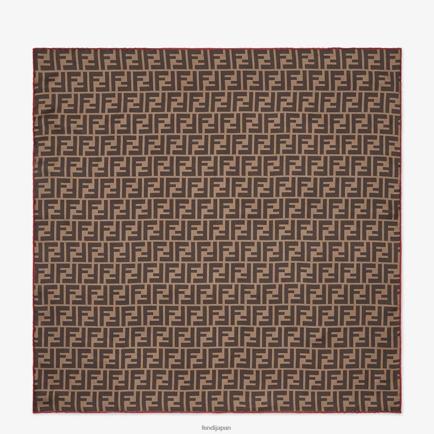 jp Fendi 女性 マルチシルクスカーフ 茶色 20L42T64 アクセサリー