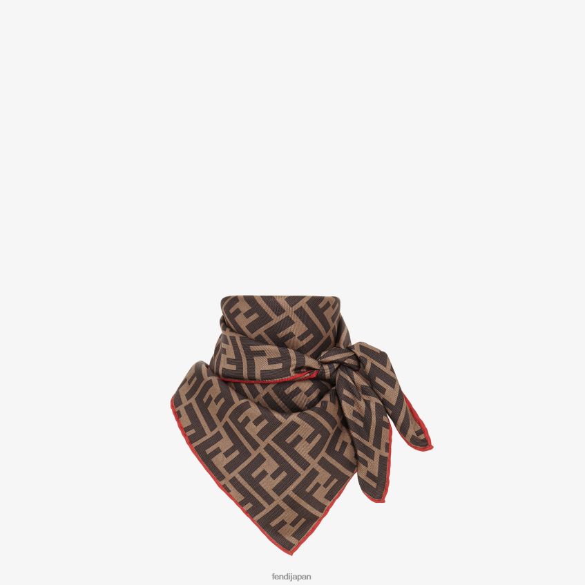 jp Fendi 女性 マルチシルクスカーフ 茶色 20L42T64 アクセサリー