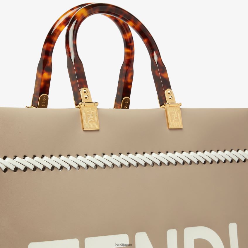 jp Fendi 女性 コントラストのある糸をあしらった鳩レザーショッパーバッグ 多色 20L42T652 アクセサリー