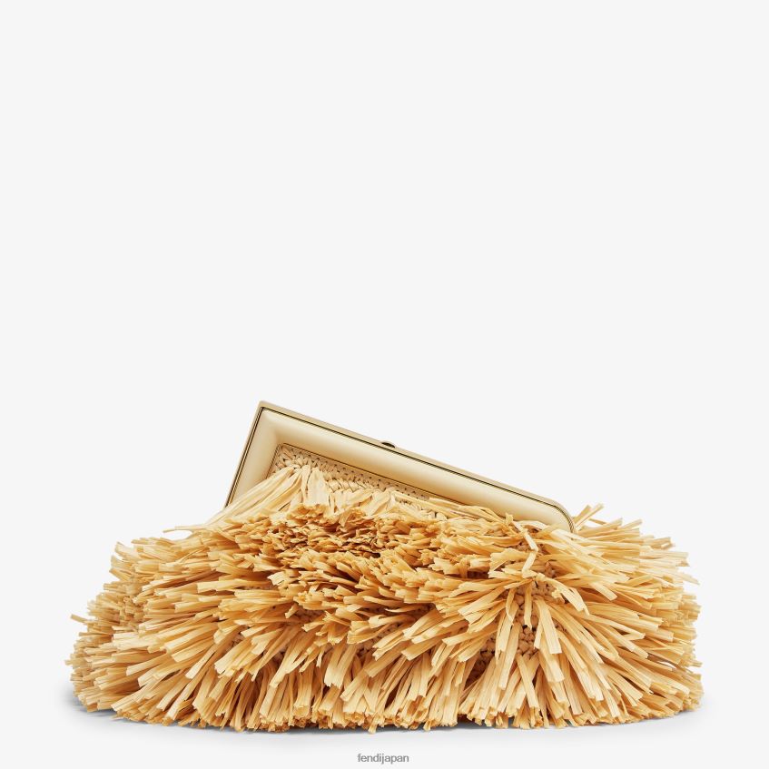 jp Fendi 女性 ナチュラルラフィアフリンジ付きバッグ ベージュ 20L42T671 アクセサリー