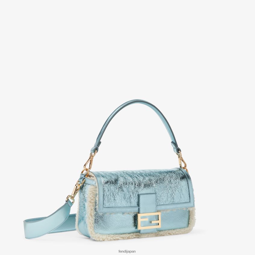 jp Fendi 女性 ラメ入りシープスキンのリエディションバッグ ライトブルー 20L42T798 アクセサリー