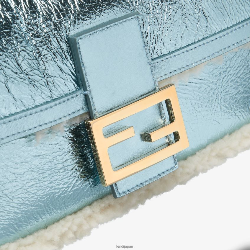 jp Fendi 女性 ラメ入りシープスキンのリエディションバッグ ライトブルー 20L42T798 アクセサリー
