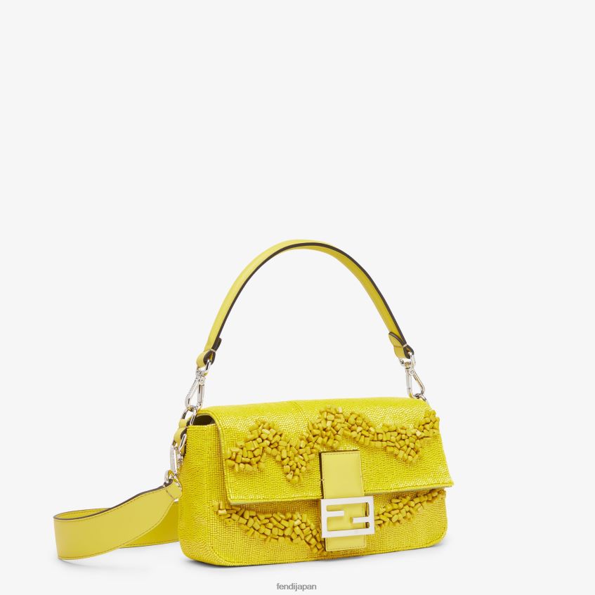 jp Fendi 女性 ストーンとビーズの再版バッグ 黄色 20L42T799 アクセサリー