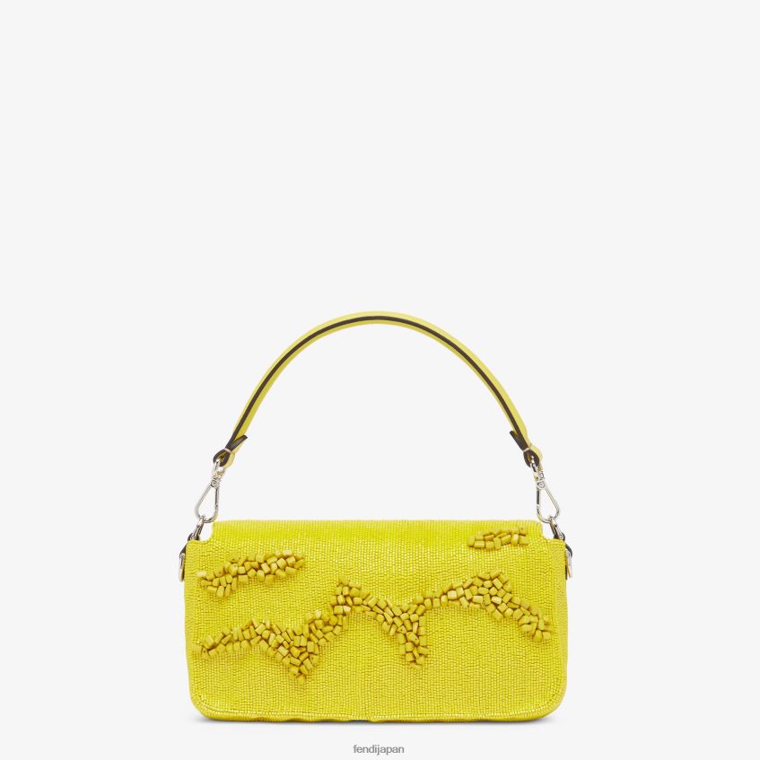 jp Fendi 女性 ストーンとビーズの再版バッグ 黄色 20L42T799 アクセサリー