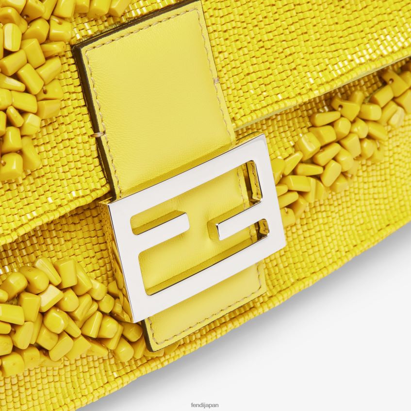 jp Fendi 女性 ストーンとビーズの再版バッグ 黄色 20L42T799 アクセサリー