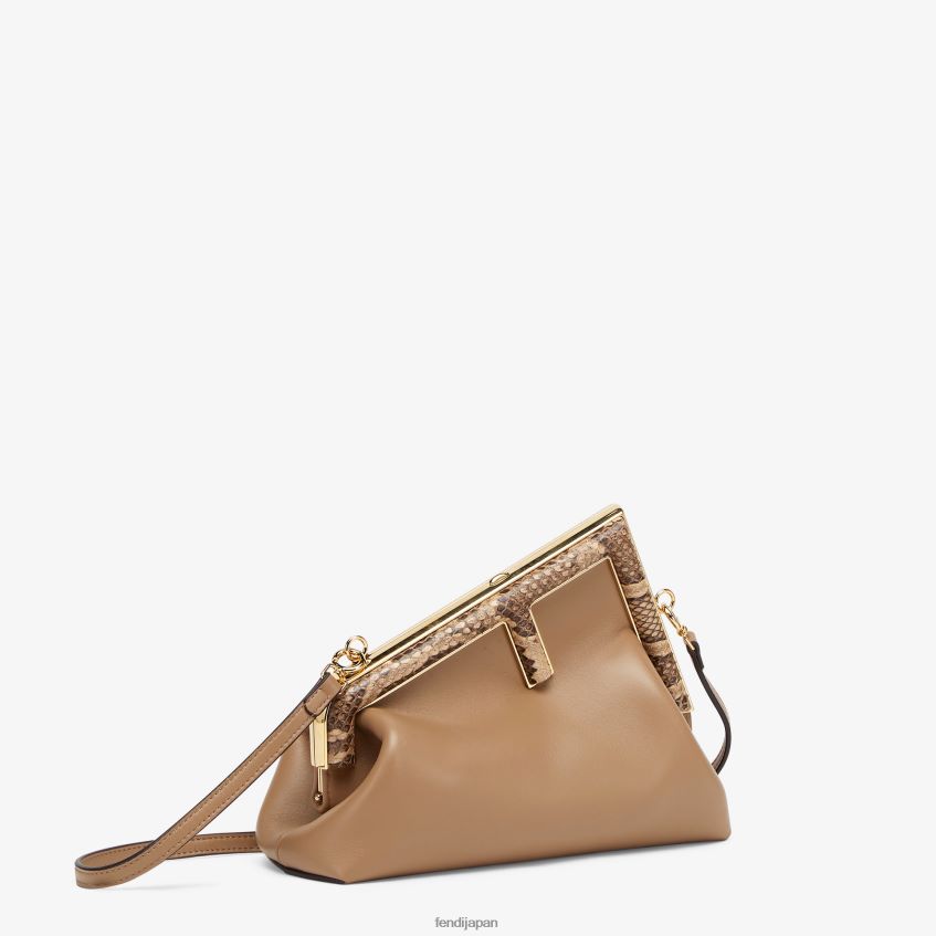 jp Fendi 女性 エキゾチックなディテールが施されたレザーバッグ ベージュ 20L42T871 アクセサリー