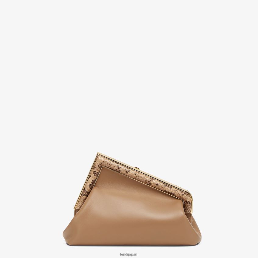 jp Fendi 女性 エキゾチックなディテールが施されたレザーバッグ ベージュ 20L42T871 アクセサリー