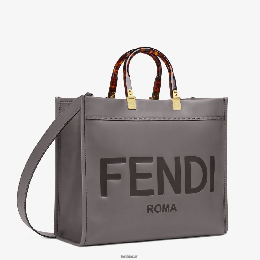 jp Fendi 女性 サンシャイン ミディアム レザーショッパー グレー 20L42T884 アクセサリー