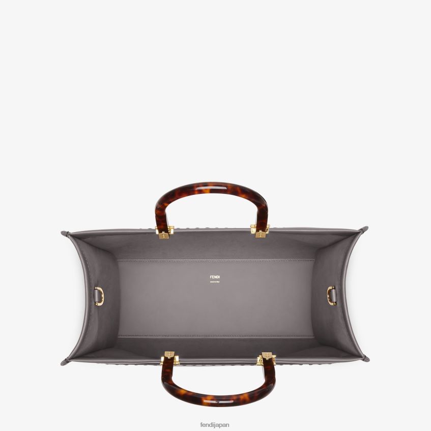 jp Fendi 女性 サンシャイン ミディアム レザーショッパー グレー 20L42T884 アクセサリー