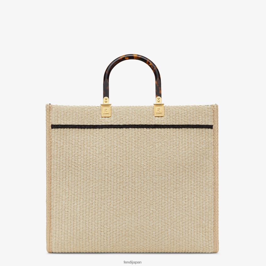 jp Fendi 女性 天然ストローショッパー 黒 20L42T896 アクセサリー