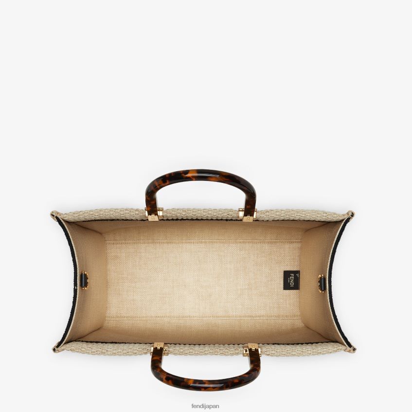 jp Fendi 女性 天然ストローショッパー 黒 20L42T896 アクセサリー