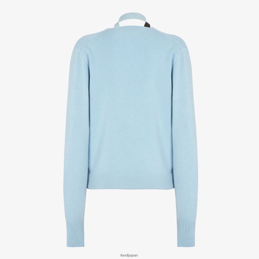 jp Fendi 女性 カシミアとウールのカーディガン ライトブルー 20L42T925 衣服