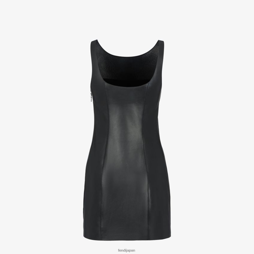 jp Fendi 女性 革のドレス 黒 20L42T943 衣服