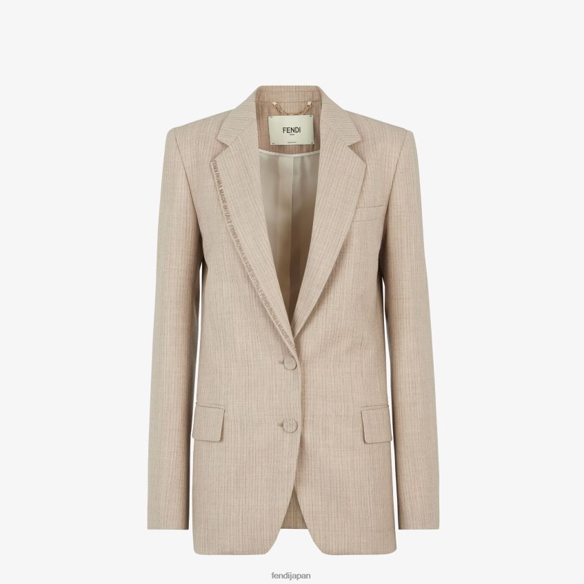 jp Fendi 女性 フランネルブレザー ベージュ 20L42T949 衣服